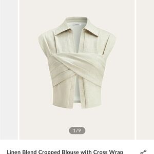 Commense Cream Cross Wrap Blouse